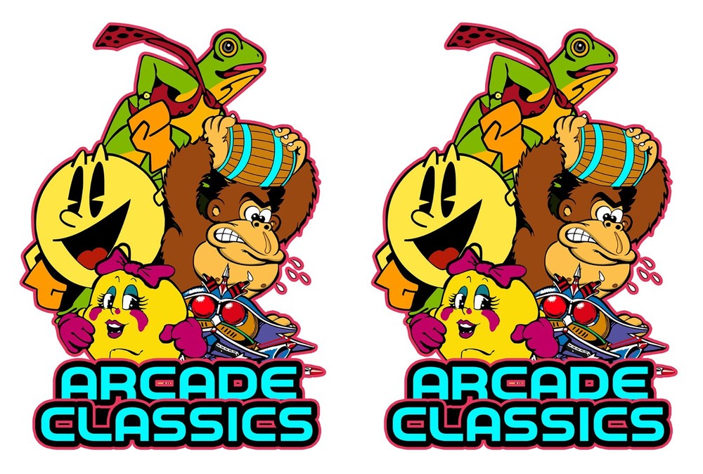 Mame Multicade Classics Side Art Arcade Cabinet Graphics Decals Stickers Set