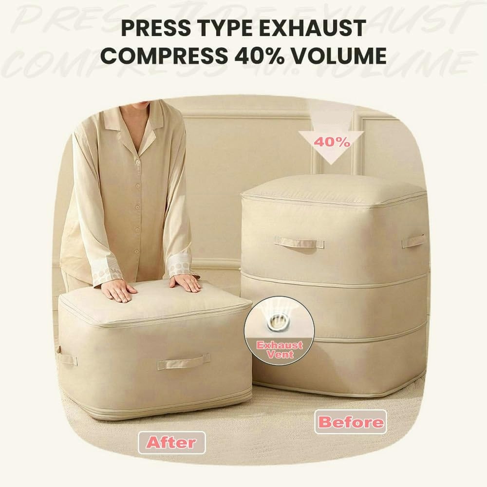 Ultra Space Saving Self Compression Organizer, 3-Layer Zipper Large Capacity ...