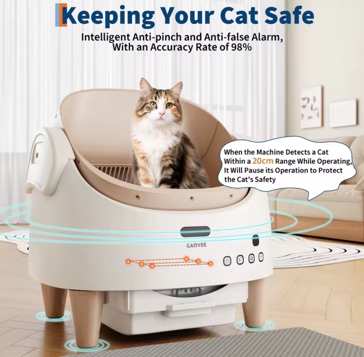 GARVEE Automatic Smart Self-Cleaning Cat Litter Box, App Control, Large Capacity