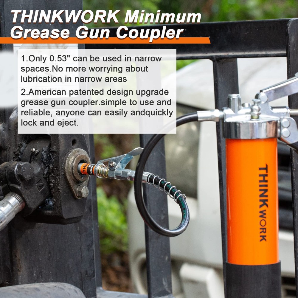 THINKWORK Grease Gun Coupler, 0.53" Tips, Coupler