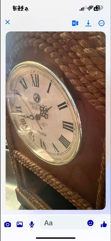 Green Shelf Clock With Sheep 22 “ tall