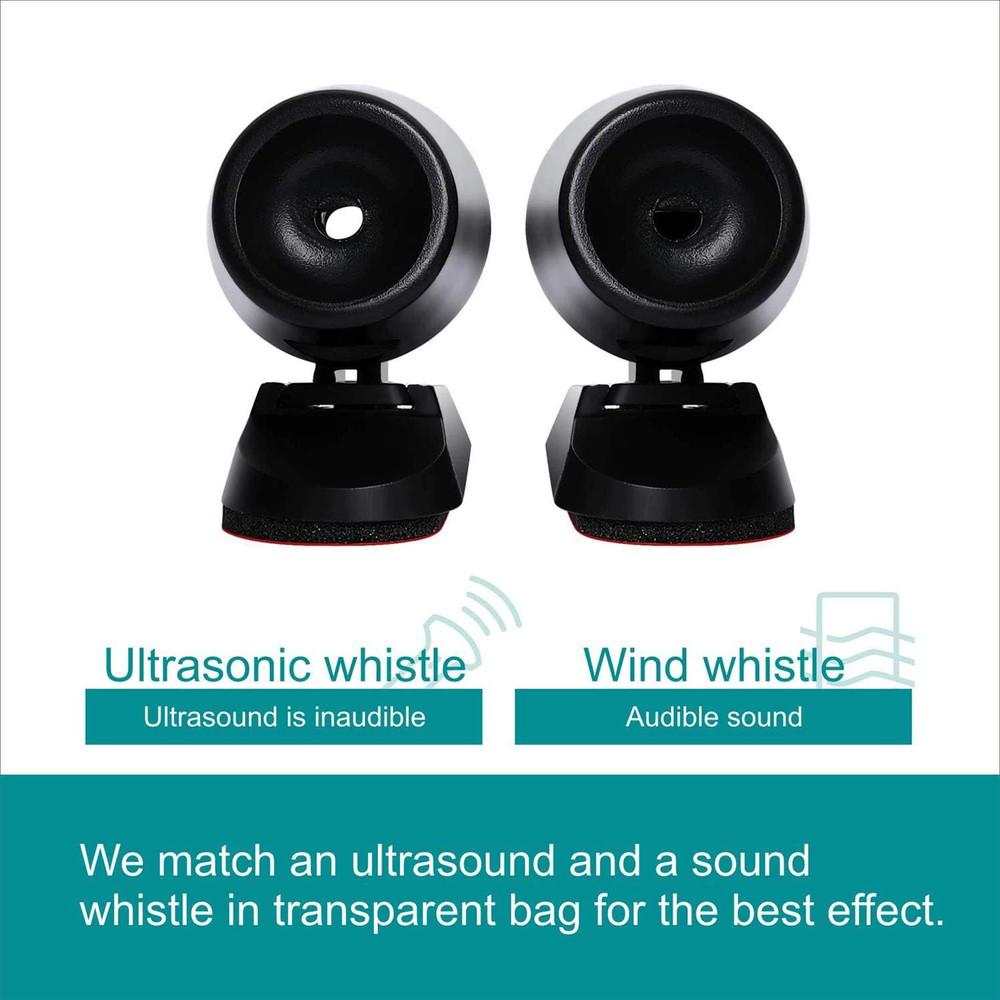 8Pcs Deer Whistles for Vehicles Wind Activated Black