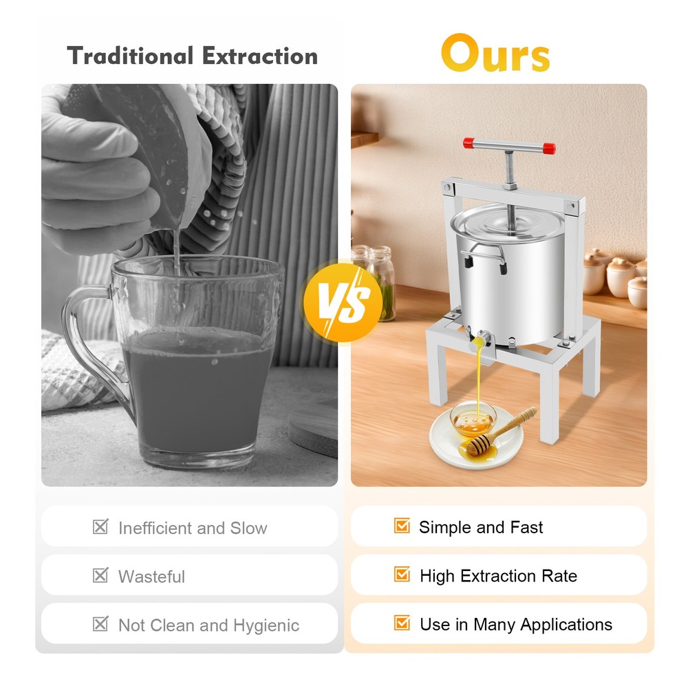 Fruit Wine Cider Press Grapes Crusher Juice Maker Juicer Making 2.6gal/10L