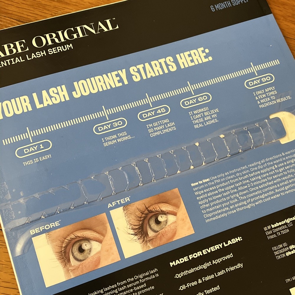 Babe Original Essential Eyelash Serum (6 Month Supply 2X 2mL ) damaged tab