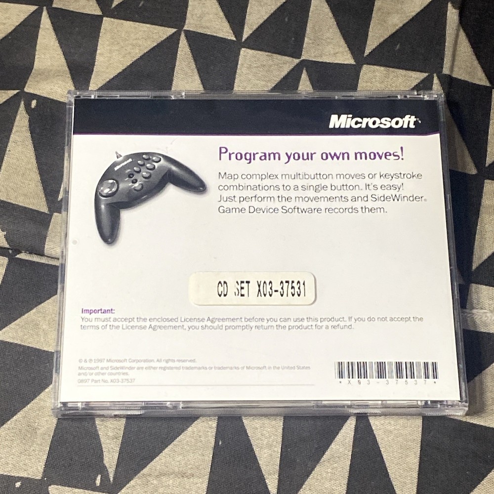 Microsoft Sidewinder Game Pad Game Device Software Vintage Windows 95 (1997) PC