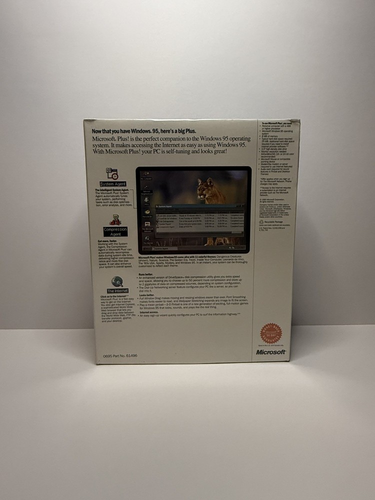 Microsoft plus for windows 3.5” Floppy Version NEW Sealed