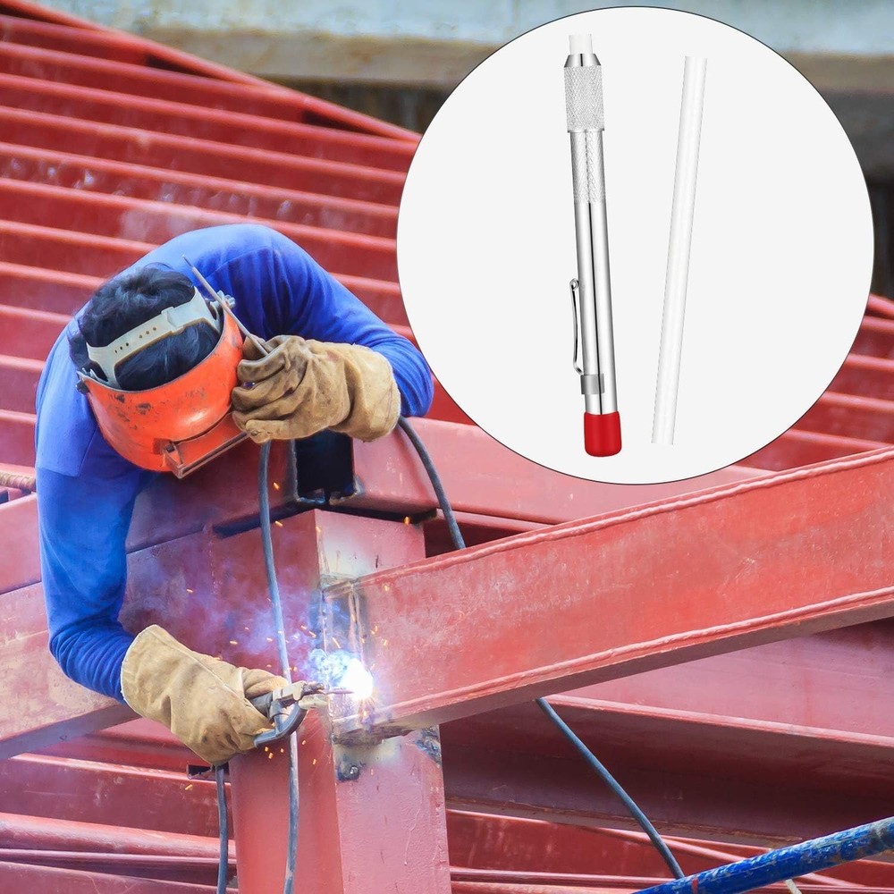 Convenient Soapstone Marking Kit: 2 Holders & 12 Refill Chalks for Durable Usage