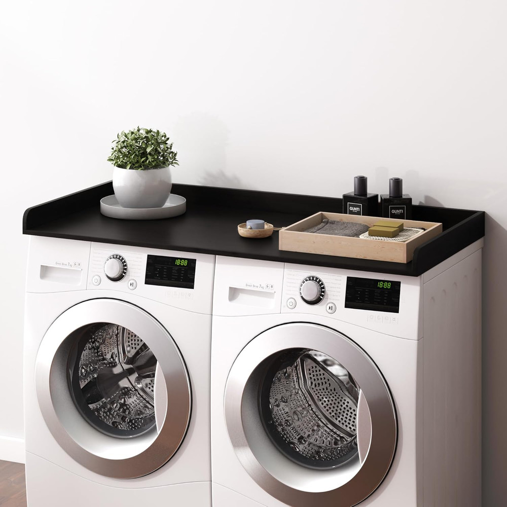 Space-Saving Laundry Countertop & Wall-Mounted Drying Rack - 54"x27
