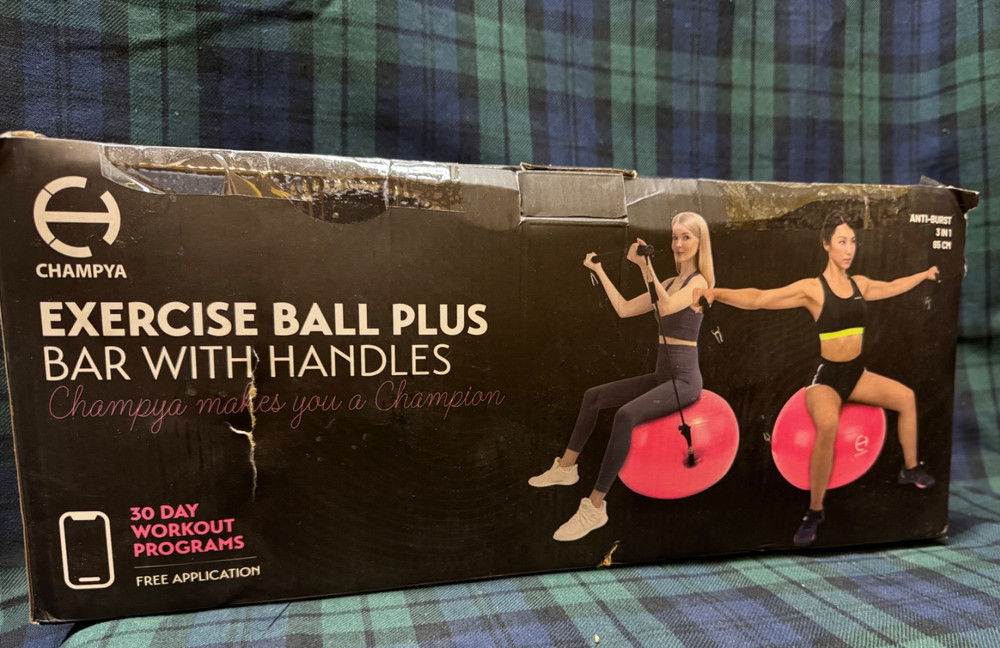 Champya Exercise Ball Plus Bar with Handles