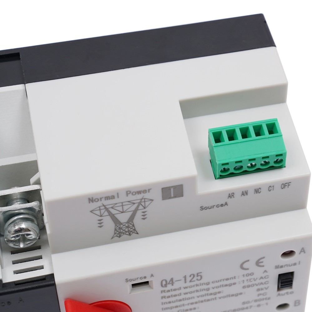Dual Power Automatic Transfer Switch 2P 100A 110V Grid to AC Generator PC Level