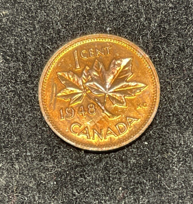 1948 Canada One Small Cent Coin Excellent MS Condition