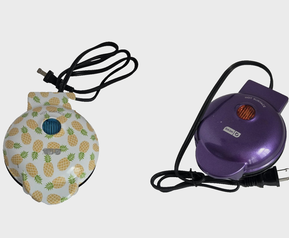 2 - DASH Pineapple & Ghost Mini 4" Waffle Maker Non-Stick  Cooking Surface