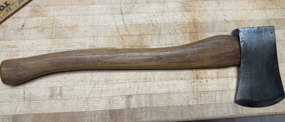 Vintage  Warren Axe & Tool Co. Single Bit Axe Hatchet Chromed