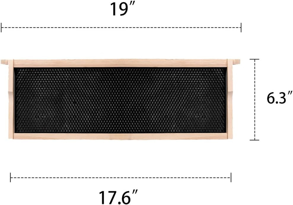 Medium Super Beehive Frames with Wax Foundations,10 Pack Honey Bee Frames with 1