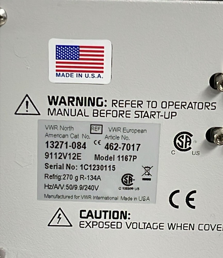 VWR 1167P Programmable Temperature Controller Recirculating Chiller **AS IS