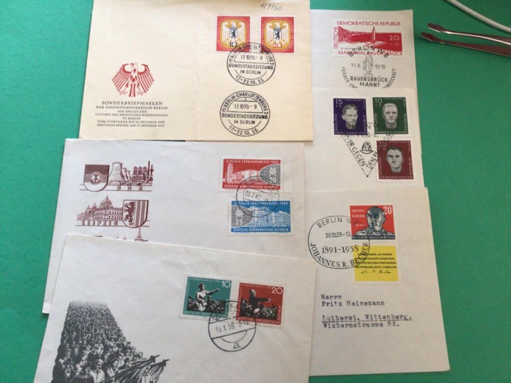German Democratic Republic  6 postal covers   A17820