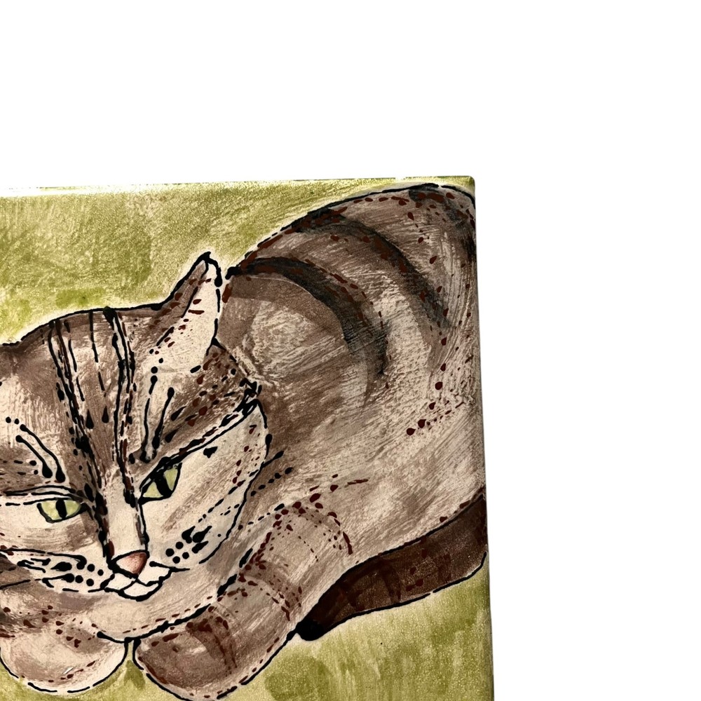 Handmade Ceramic Tile Cat Art Wall Decorative Home Decor