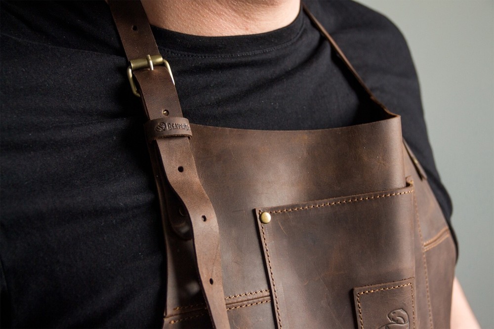 Adjustable Brown Leather Work Apron BeaverCraft AP2X