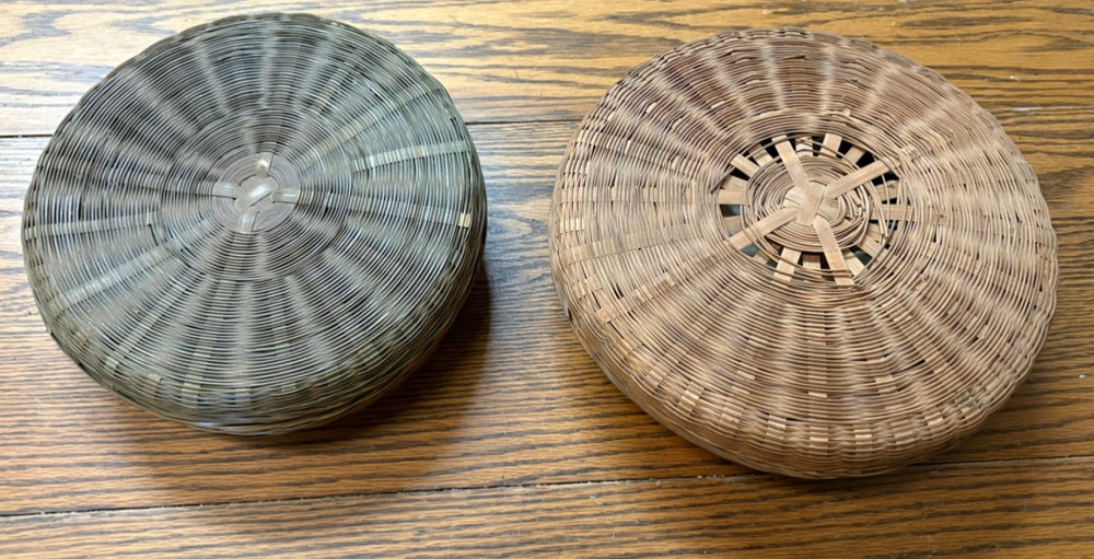 Two Woolen Sewing Basket with Sewing Notions