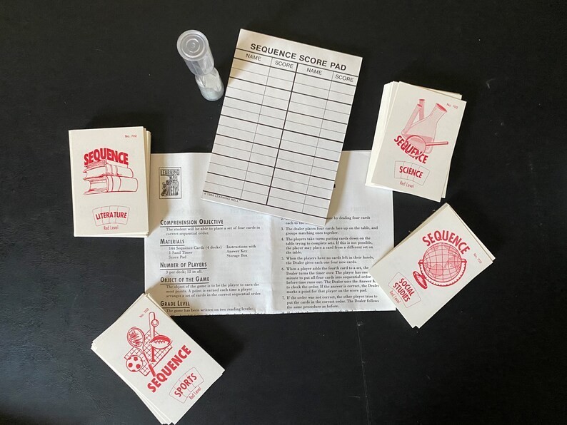 SEQUENCE Red Level Edition - A Reading Comprehension Card Game