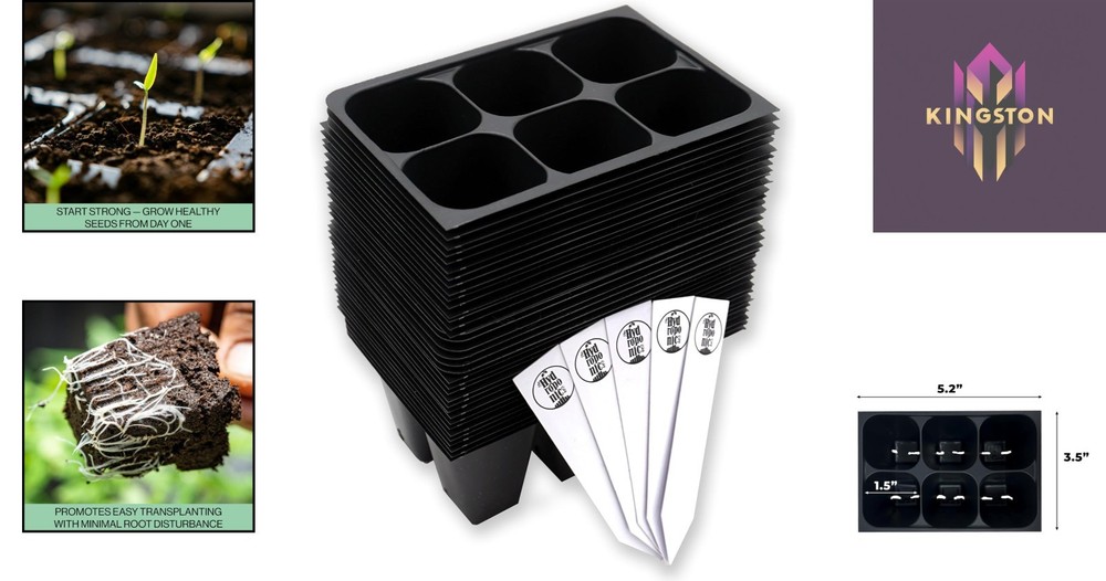 Durable 216-Cell Seedling Trays with Drainage - Versatile Planting Solution