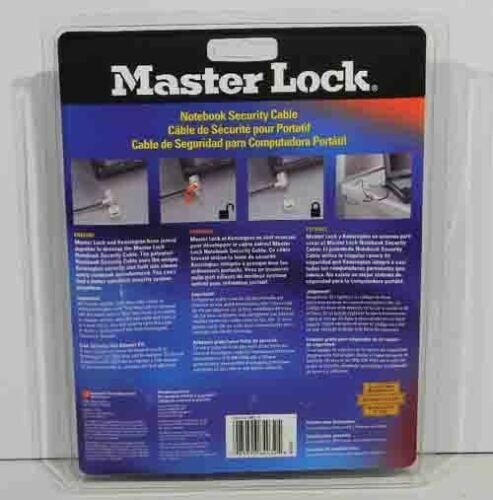 Kensington Master Lock Universal Notebook Security Cable - Black - New