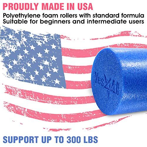 24" Soft-Density Round Foam Roller for Balance Strengthening Flexibility, Blue