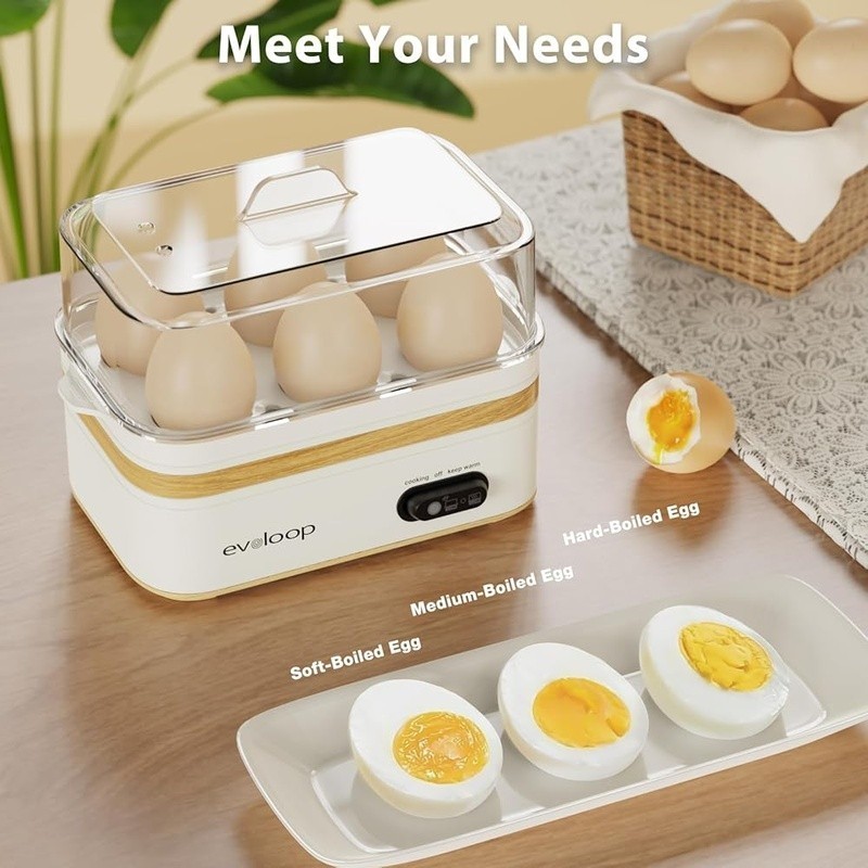Multi Functional Egg Cooker 6 Egg Capacity Easy Clean Rapid Boiled Eggs New