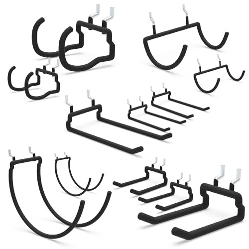 Heavy Duty Pegboard Hooks - Black Peg Board Hooks for Hanging Tools, Drill 12PC