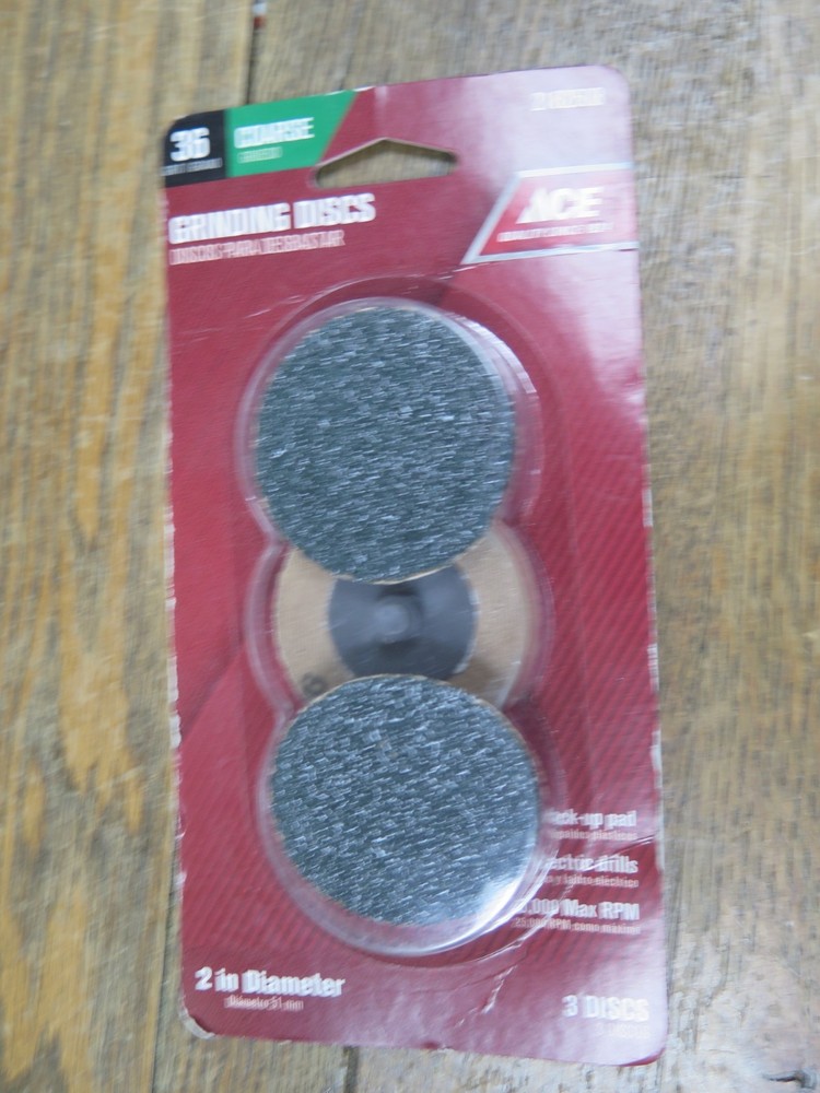 Ace 2" sanding Surface grinding Discs Twist & lock Coarse - 3 IN PACKAGE