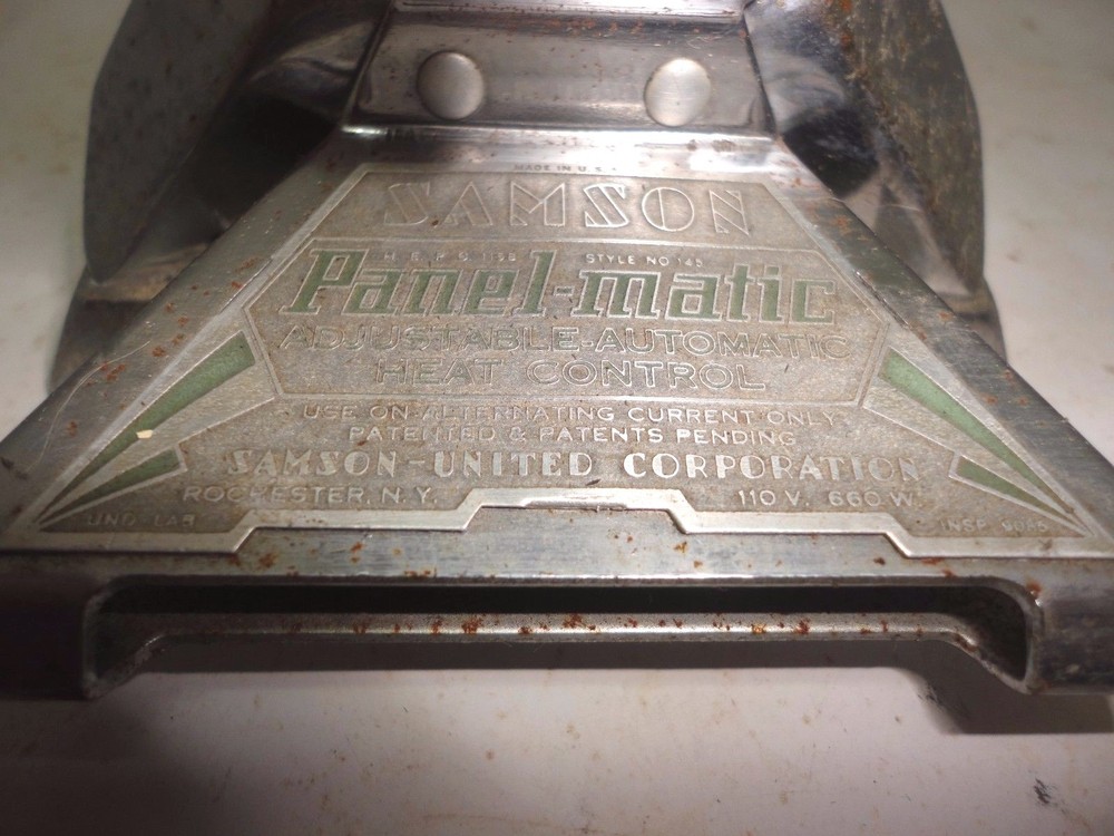 Vintage Samson Panel-matic No 145 Electric Flat Iron Clothes Iron