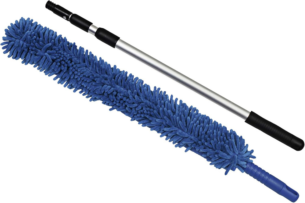 Handheld Reusable Microfiber Flex Duster with Adjustable Telescopic Reach Pole –