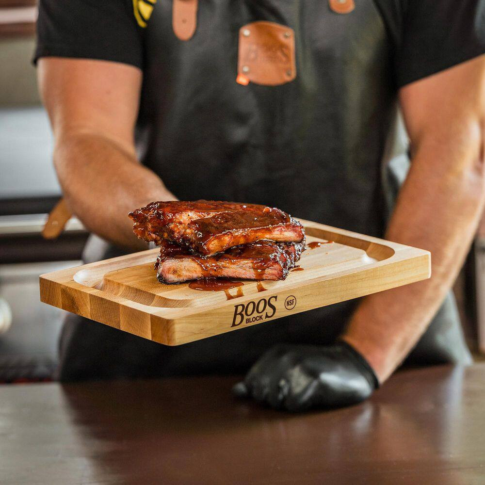 Block 8 In. X 12 In. Rectangular Maple Wood Edge Grain Reversible Cutting Board