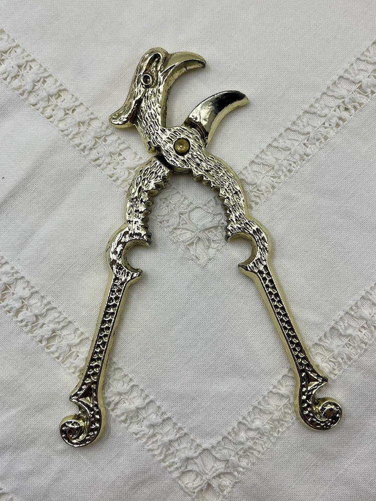 Vintage Silver Metal Eagle/Phoenix Head Handheld Nutcracker