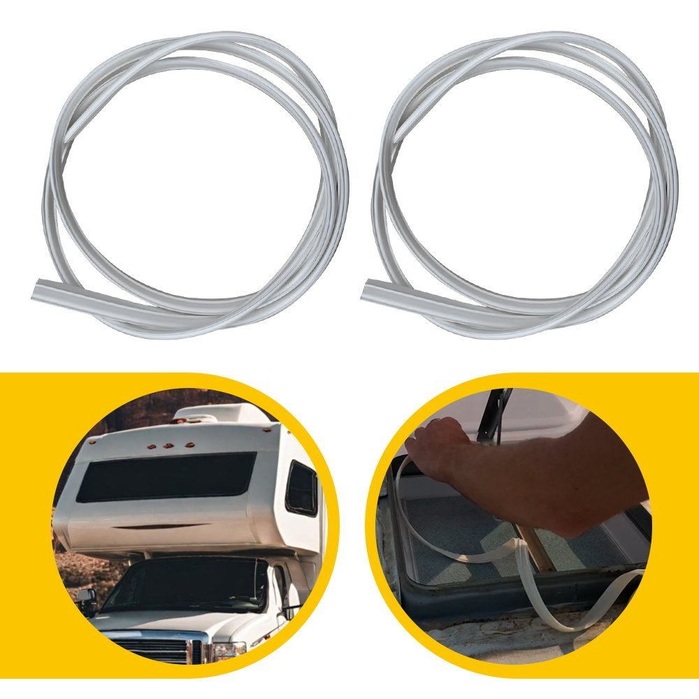 2x RV Roof Vent Seal White Vinyl 51" Camper Ventline Vent Fan Gasket TPE Rubber