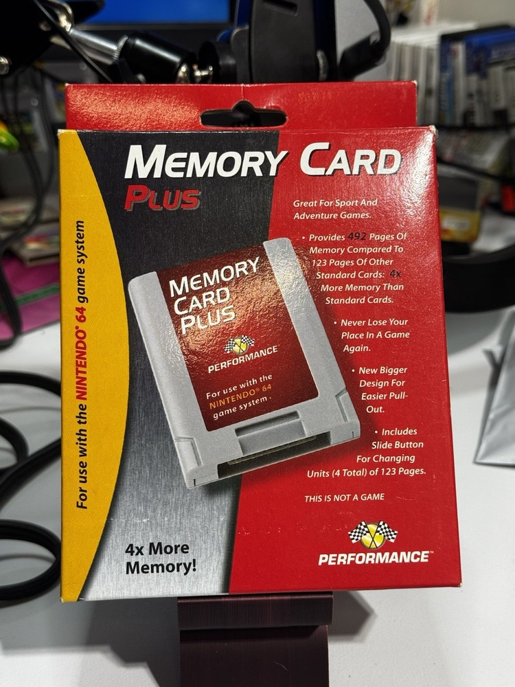 Performance Memory Card Plus Nintendo 64 Game System CIB WITH BOX