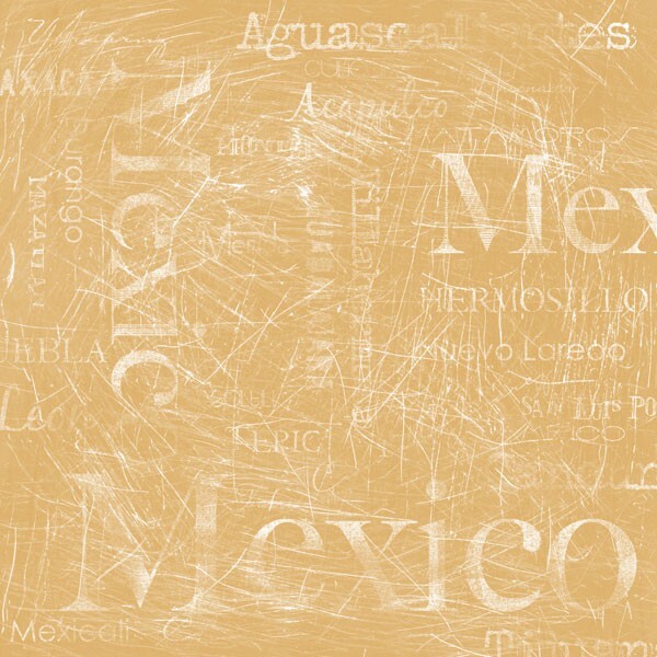 Mexico Collage, scrapbook paper - Scrapbook Customs 34485