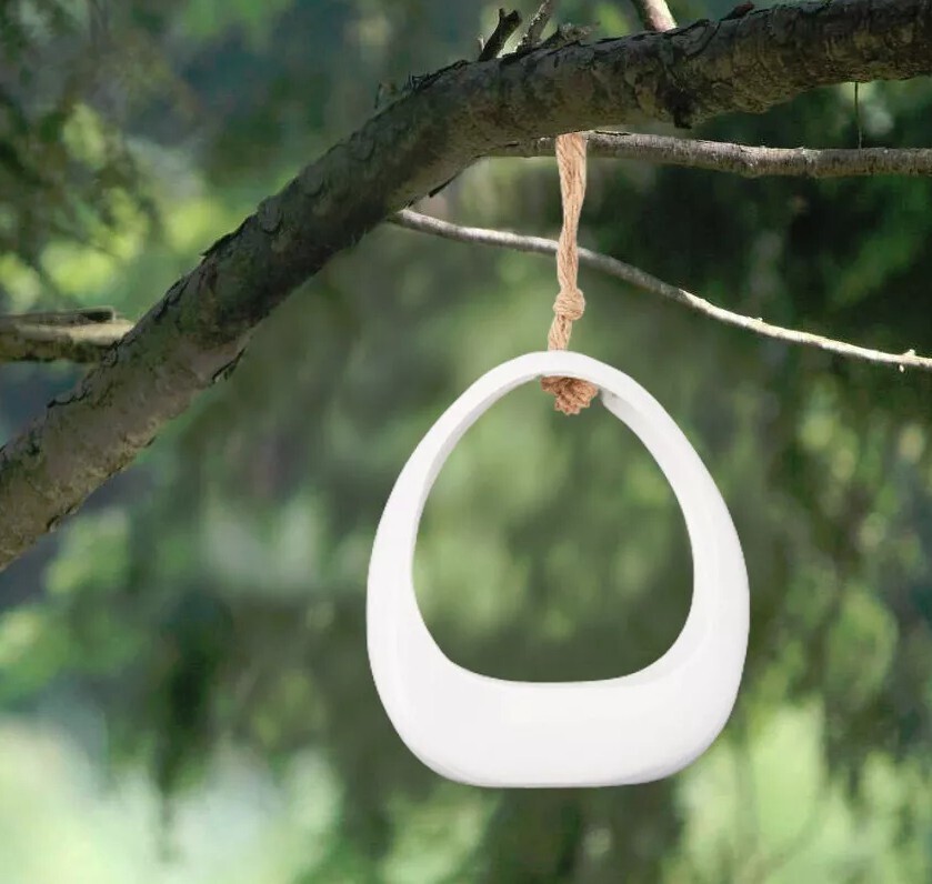 Wall Hanging Planter Pot Unique Skinny Shape Ceramic White