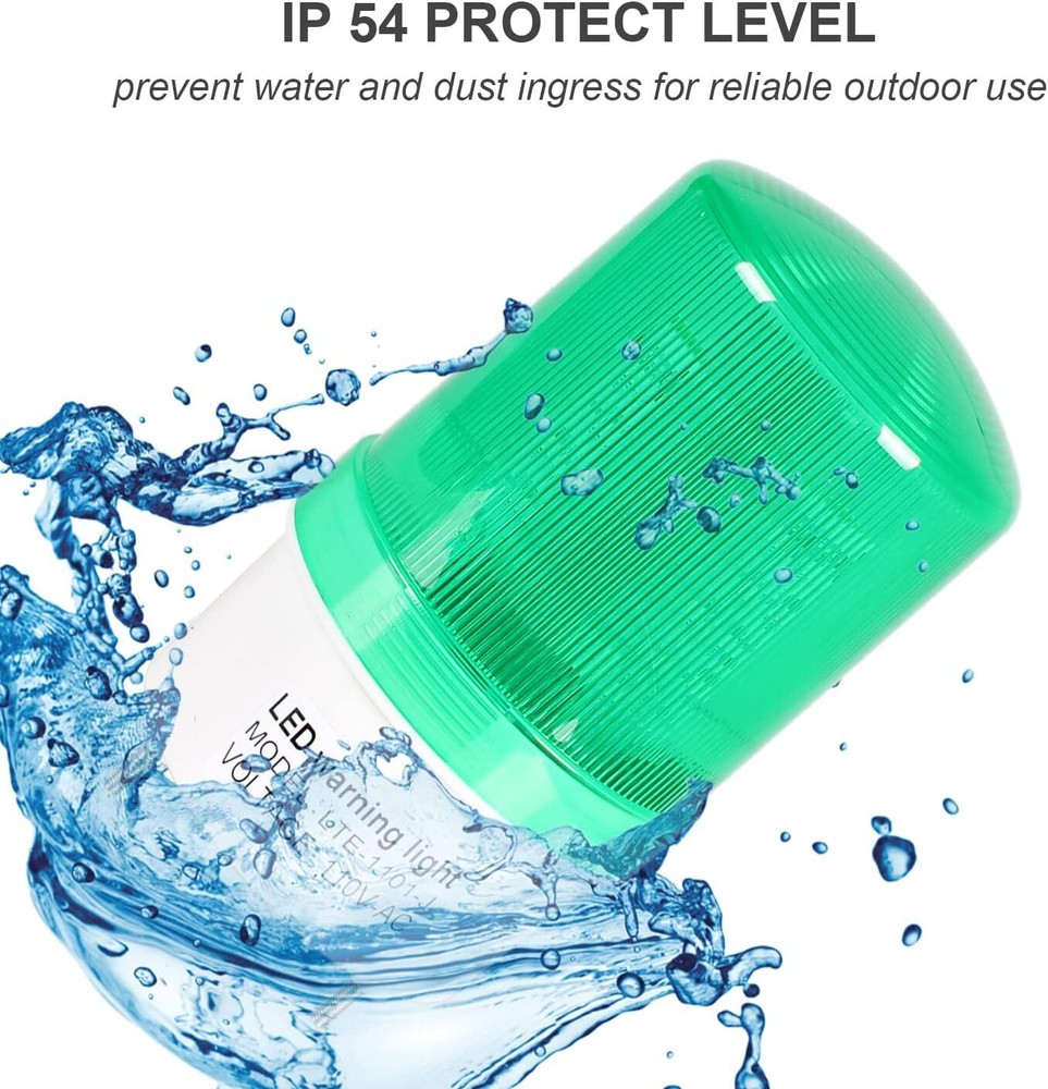 110V Green LED Strobe Warning Light Non Buzzer for Industrial Security Use