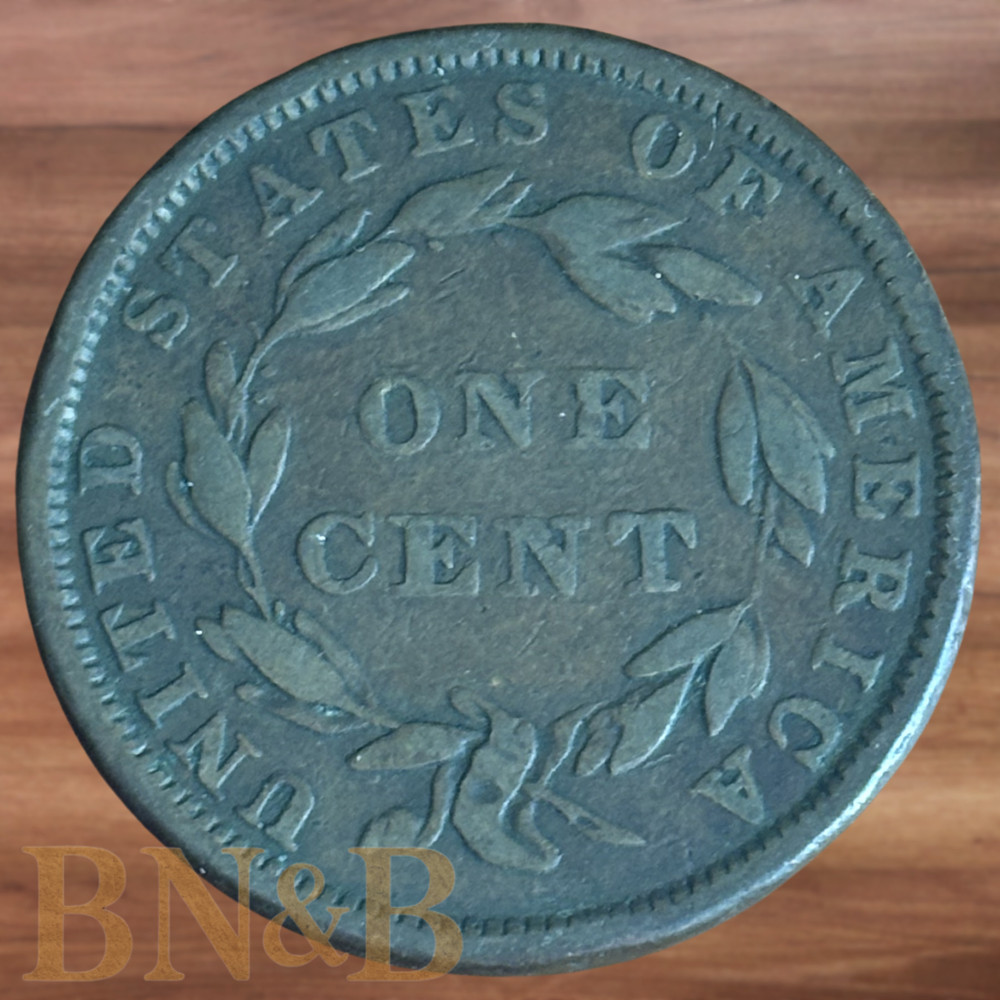 1839 Coronet Head Booby Head Large Cent #C509