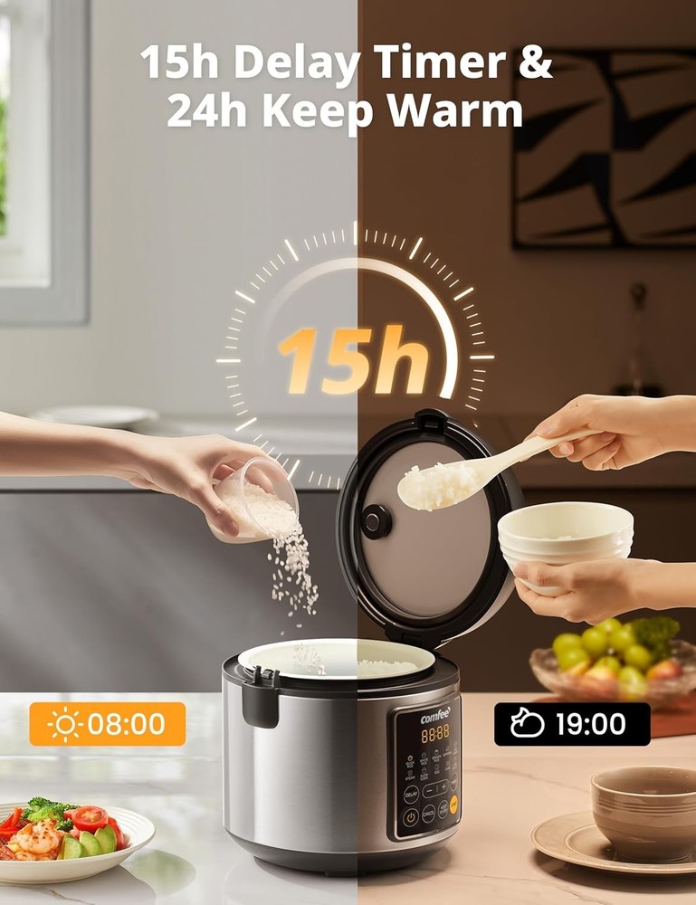 Versatile 4-Cup Rice Cooker with Steamer Basket and Automatic Keep Warm Feature