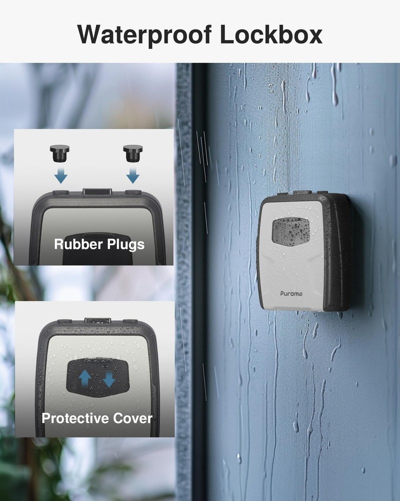 Large Key Lockbox, Waterproof, Rustproof Aluminum, Resettable Code | Secure Key