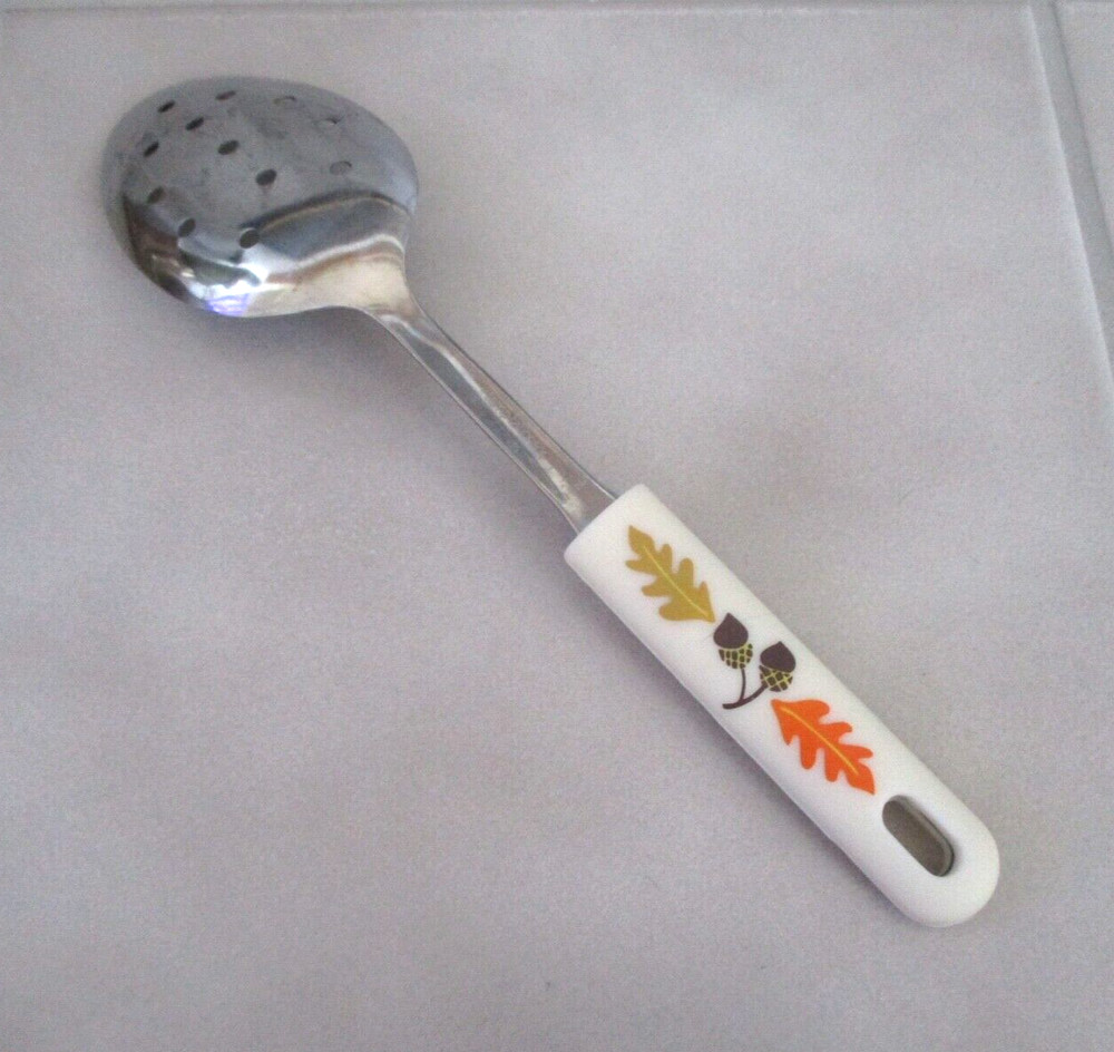Temp-tations Acorn Stainless 11.5" Slotted Serving Spoon Silicone Handle