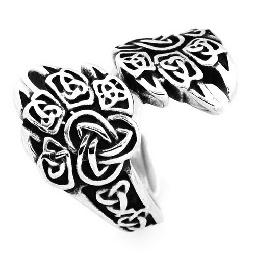 Stainless Steel Celtic Knot Claw Ring