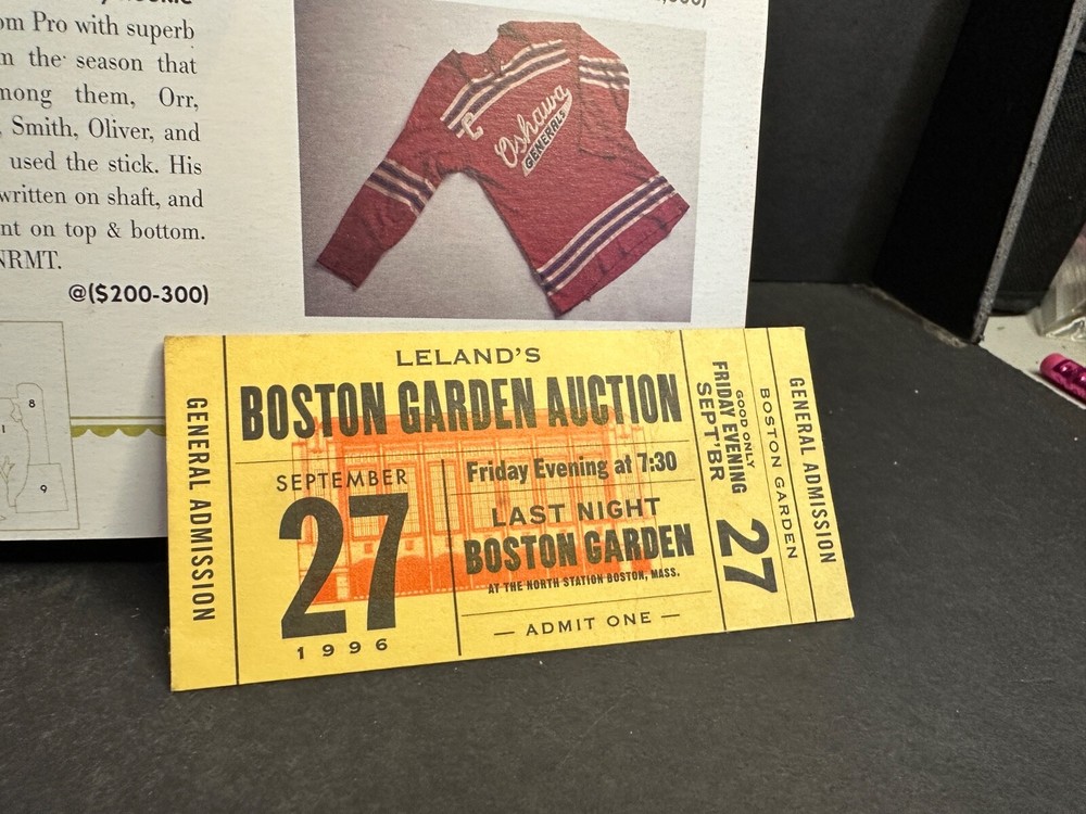 1996 Boston Garden Auction Program, Autographs Spider Edwards & Rene Rancourt MA