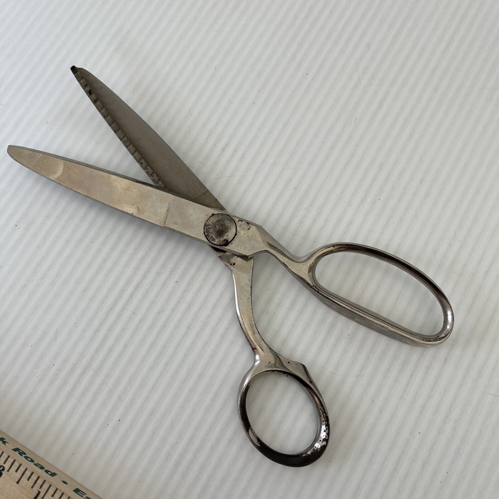 Wiss Pinking Shears Zig Zag Cut Chrome Vintage Scissors