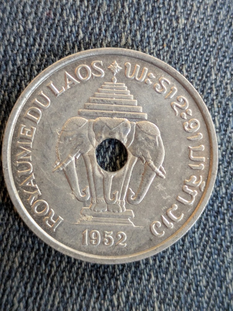 1952 Laos 20 Cents Uncirculated