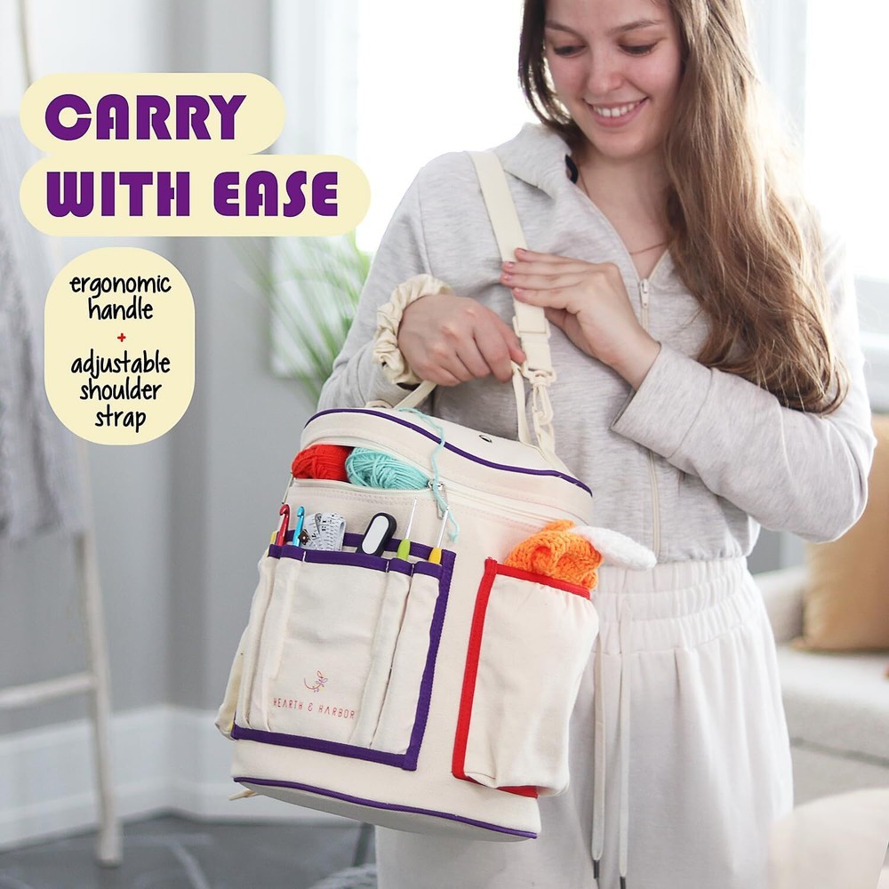Hearth & Harbor Crochet Bag Organizer – Durable 11"x16", Multicolored