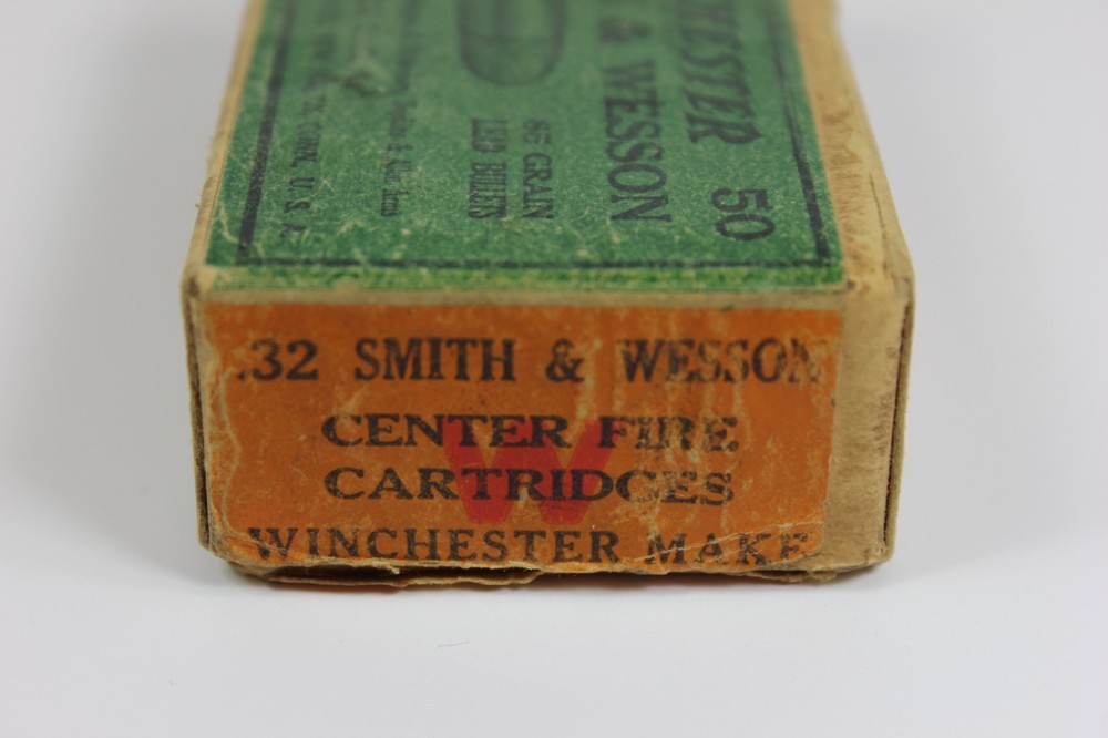 WINCHESTER .32 Cal. Smith Wesson Empty Two Piece Cardboard Ammunition Box