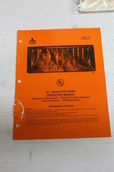 ATARI MAXIMUM FORCE Arcade Manual
